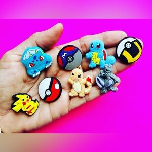 Pokémon Crocs Shoe Charms Set of 8 w Free Charms! NEW